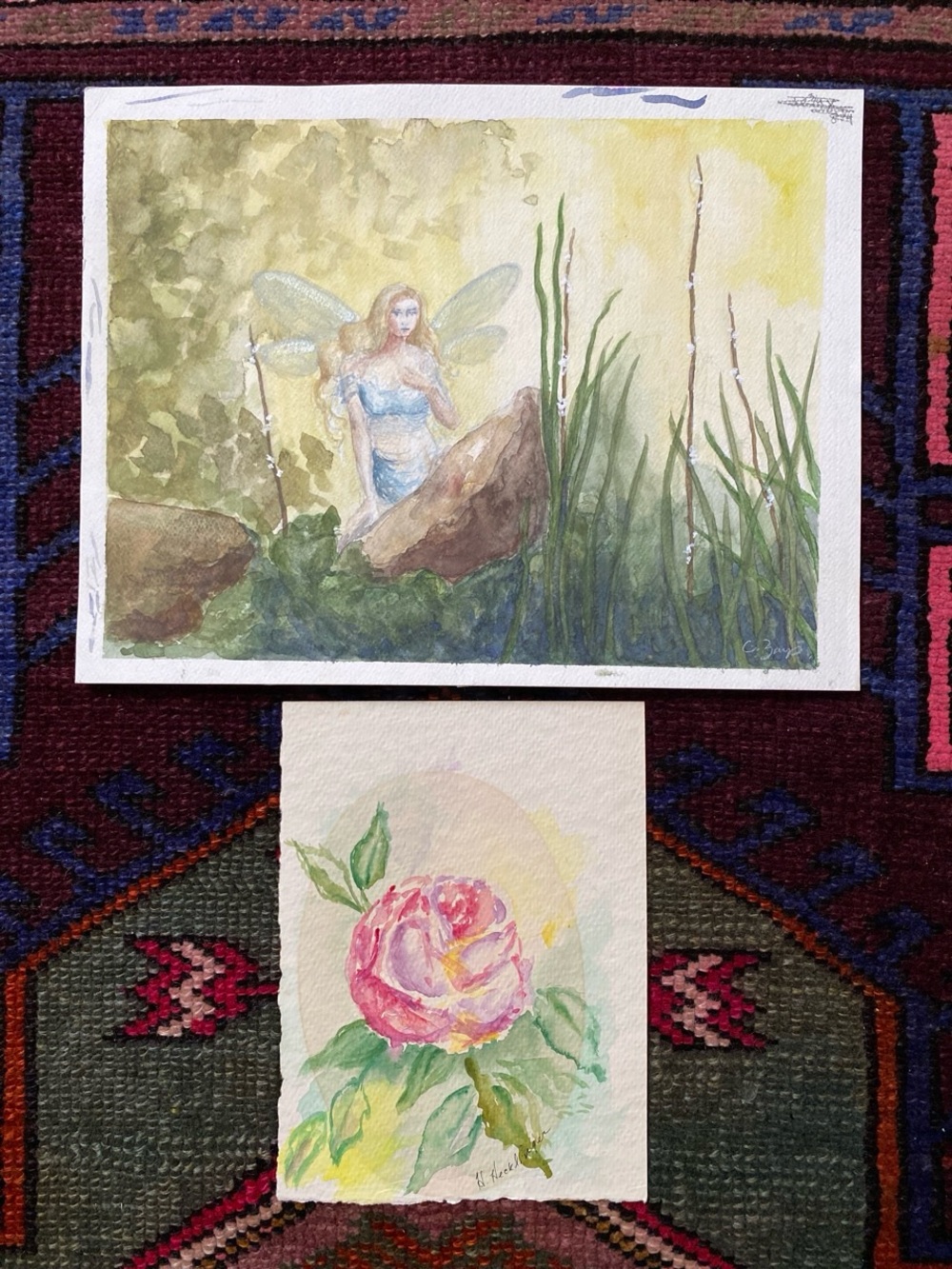 Lovely Fairy and Rose Watercolor Art Collection ✨